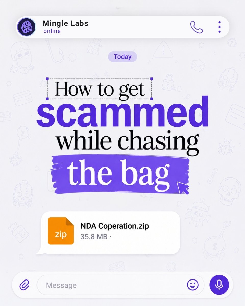 ThemingleLab's tweet photo. There’s a good chance someone will try to scam you this week.

There’s an even better chance that you might fall for it.

Not because you’re careless, but because you’re chasing opportunities.

Every day, people are searching for jobs, collaborations, ambassador roles, and ways to grow.

And scammers know this.

> They know people are hungry to build.
> They know people don't want to miss the next big opportunity.

So instead of sending obvious scam messages, they create experiences that look real.

And before you realize what's happening, the same opportunity you were chasing becomes the thing putting you at risk.

🧵👇🏾