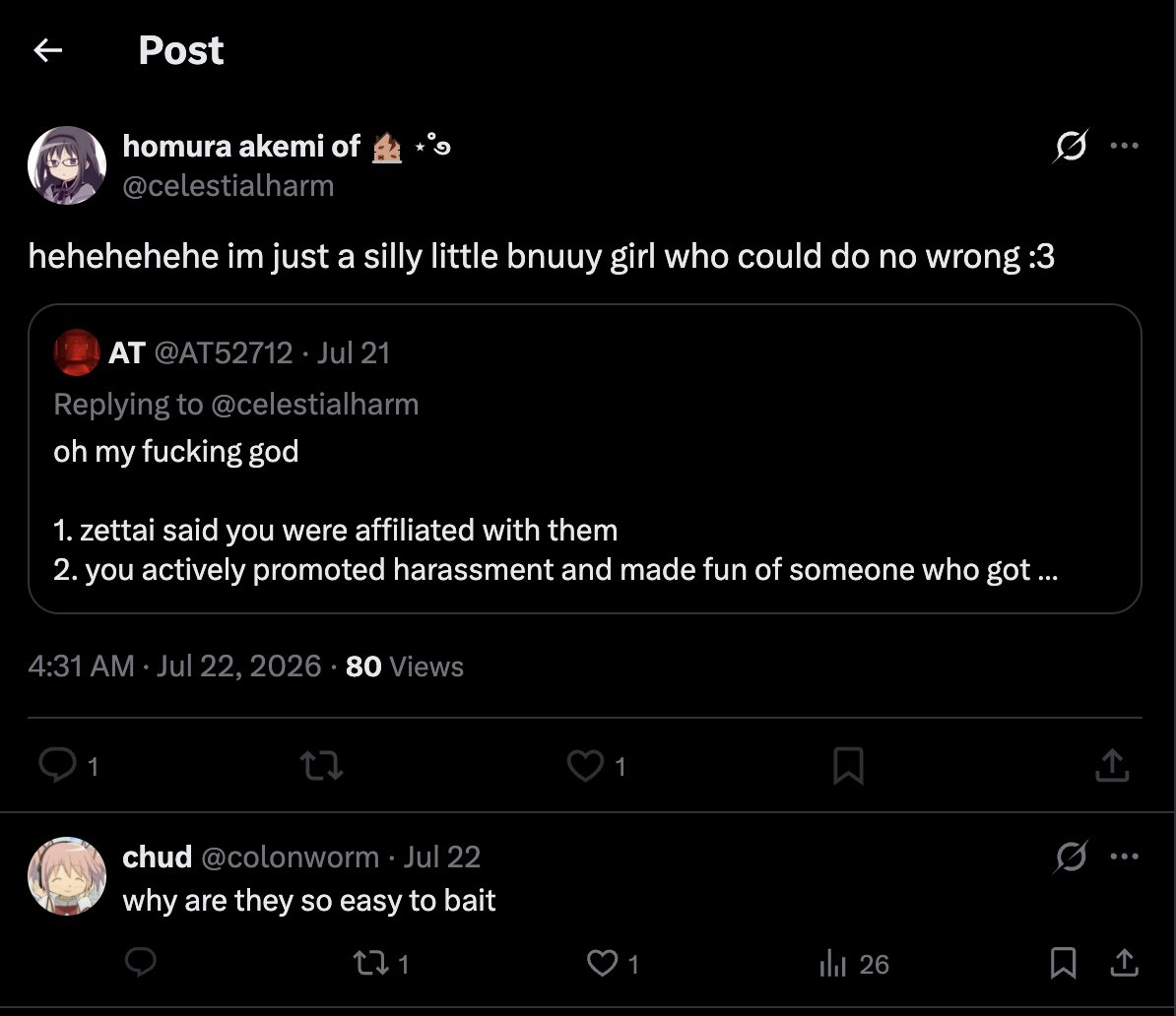 AT52712's tweet photo. @27_zona @singular009h @FangedMaiden_ +many people like @/dizzyloop0, @/colonworm (homura's "boyfriend"), @/silvraei, and @/P1ayer2345 supported celeste and deflected attention off of the main document (cez's) https://t.co/Qk0DmqT9VP