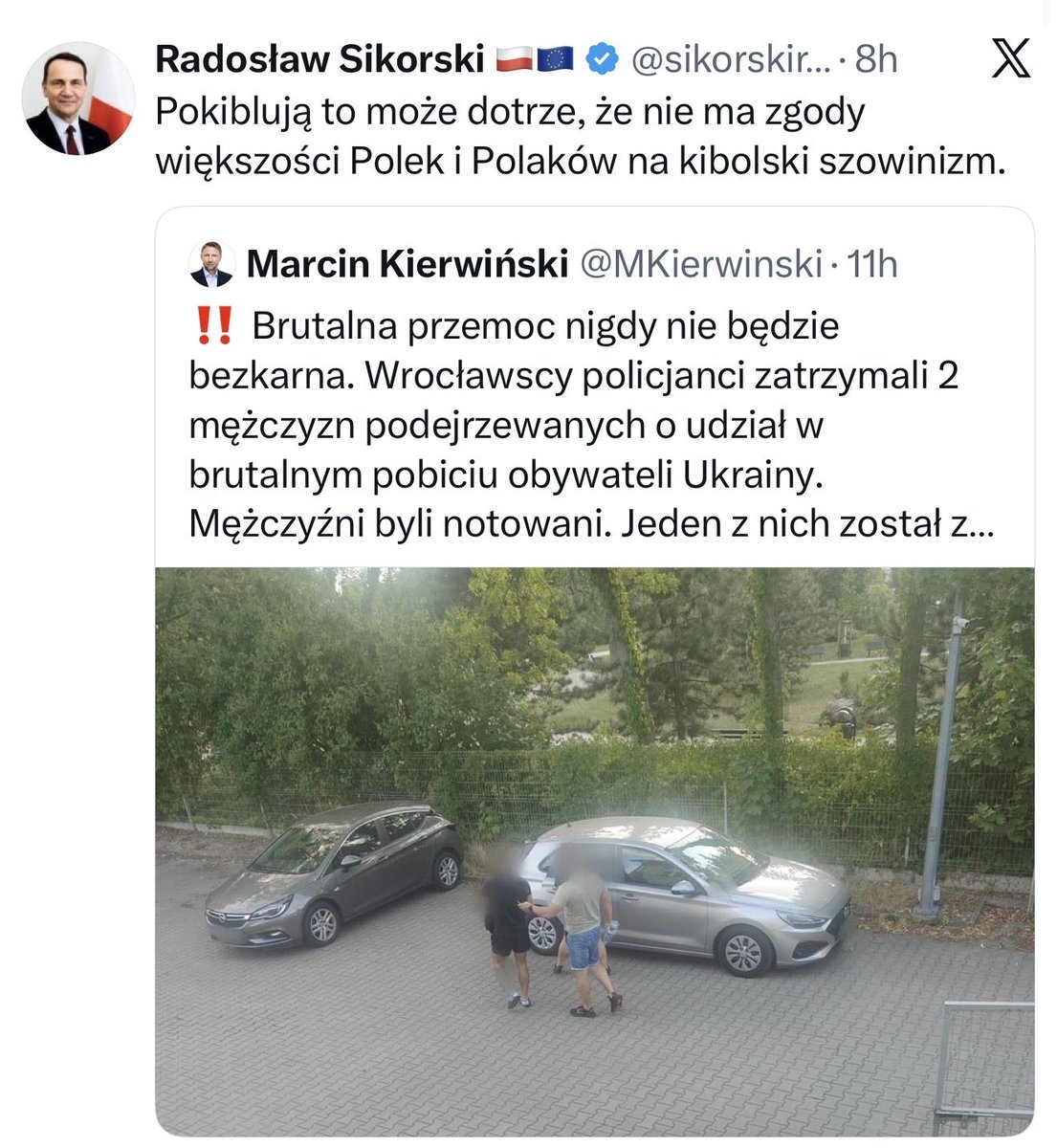 KoronaWarszawa's tweet photo. Polacy są bici i mordowani przez Ukraińców we własnym kraju i cisza.

Kiedy nagle jest awantura Polaków z Ukraińcem, od razu włącza się cały polsko - języczny rząd i ukraińska Ambasada.

To jest KOPIA polityki imigracyjnej z zachodu.

Czas zamknąć granicę i wprowadzić WIZY❗️ https://t.co/G0S9WXx9fe