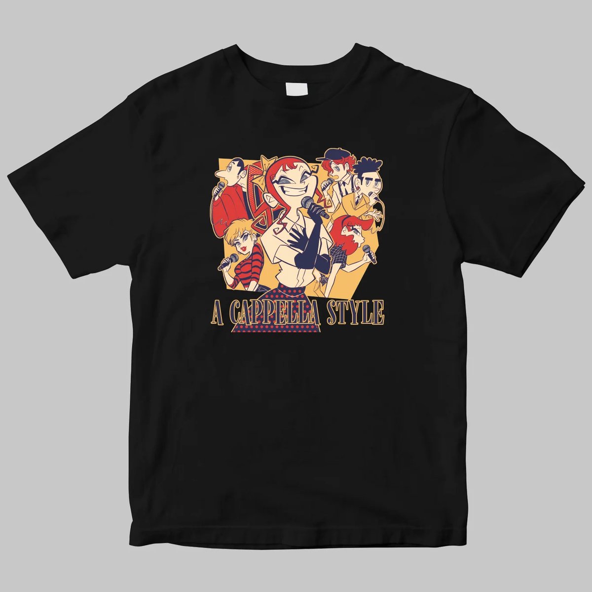 AcappellaStyle's tweet photo. 【緊急発売！／拡散希望！】
アカペラTシャツを発売します！

絶賛発売中の『歌って上達！ アカペラ・トレーニング・ブック』のカバーイラストがTシャツになりました！

商品ページはこちら！
https://t.co/JI1cUM8su7

カラーはホワイト、レッド、ブラック
サイズはS/M/L/XL
半袖だけでなくロンTもあります！

さたに、ロゴ・デザインの異なるA／Bの２パターンを用意しました！

素敵なイラストを描いてくれたイラストレーターは #ろっぷちょっぷ（@ropchopgraphic）さん 。
ホームページはこちら
https://t.co/7ovTJYKE1b

試着してみましたが、かなりイケてます！
ぜひぜひチェックしてみてください！

#アカペラ  #アカペラTシャツ #アカペラスタイル