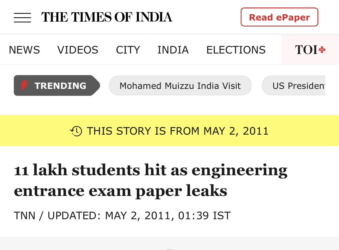 BesuraTaansane's tweet photo. Kapil Sibal as Education Minister in 2011 presided over an AIEEE paper leak that impacted over 11 lakh students.

Today, the very same Kapil Sibal is presenting himself as the face of accountability by backing CJP over NEET.

One standard when you’re in government. Another when you’re in opposition.

That’s not consistency. That’s political convenience.