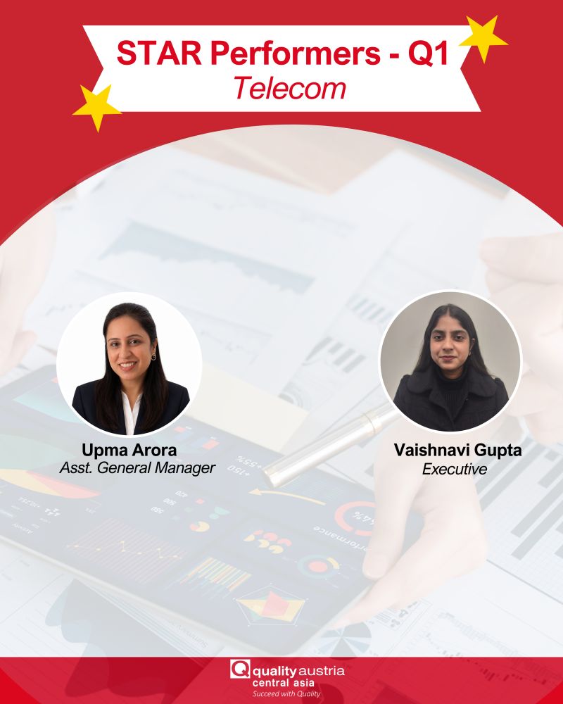 qacacompany's tweet photo. Continuing week 2 of recognizing standout performers, today we are shining the spotlight on our Telecom team!

Upma Arora (Assistant General Manager)
Vaishnavi Gupta

Thank you both for your exceptional dedication, sharp analytical focus, and for raising the bar this quarter. https://t.co/bc3t26P1pM