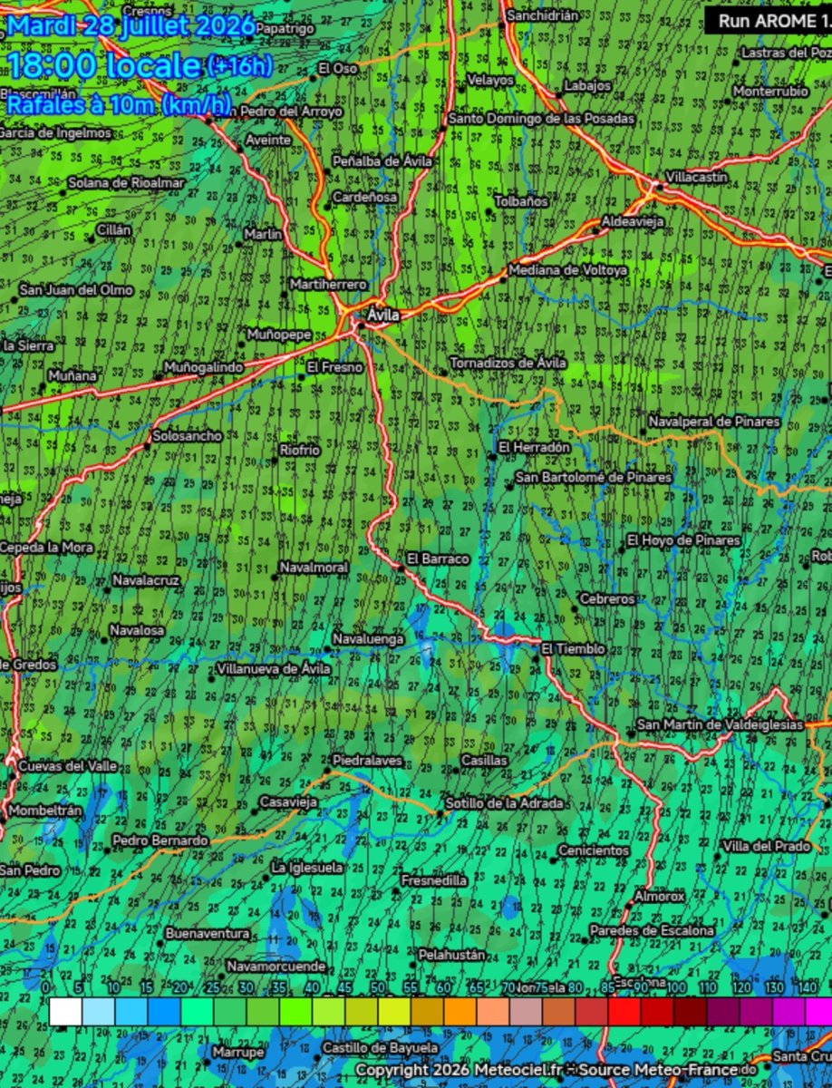 Meteoavila2's tweet photo. ℹ️ ¿Como se puede comportar el #IFBurgohondo en el día de hoy?

🟢 Hasta el mediodía las condiciones son favorables. Poco viento, aunque la temperatura irá subiendo rápido.

⚠️ A partir del mediodía y durante la tarde se espera viento del sur moderado con rachas de 30-35 km/h en la zona. Además las temperaturas serán altas (35-37°C) y la humedad baja (10-15%).

🔥 Esto puede provocar reproducciones. En el caso de una activación importante del incendio se puede formar pirocumulo. 

ℹ️ Así que ahora mismo estamos en una calma tensa por lo que puede ocurrir. Iremos informando. #Ávila