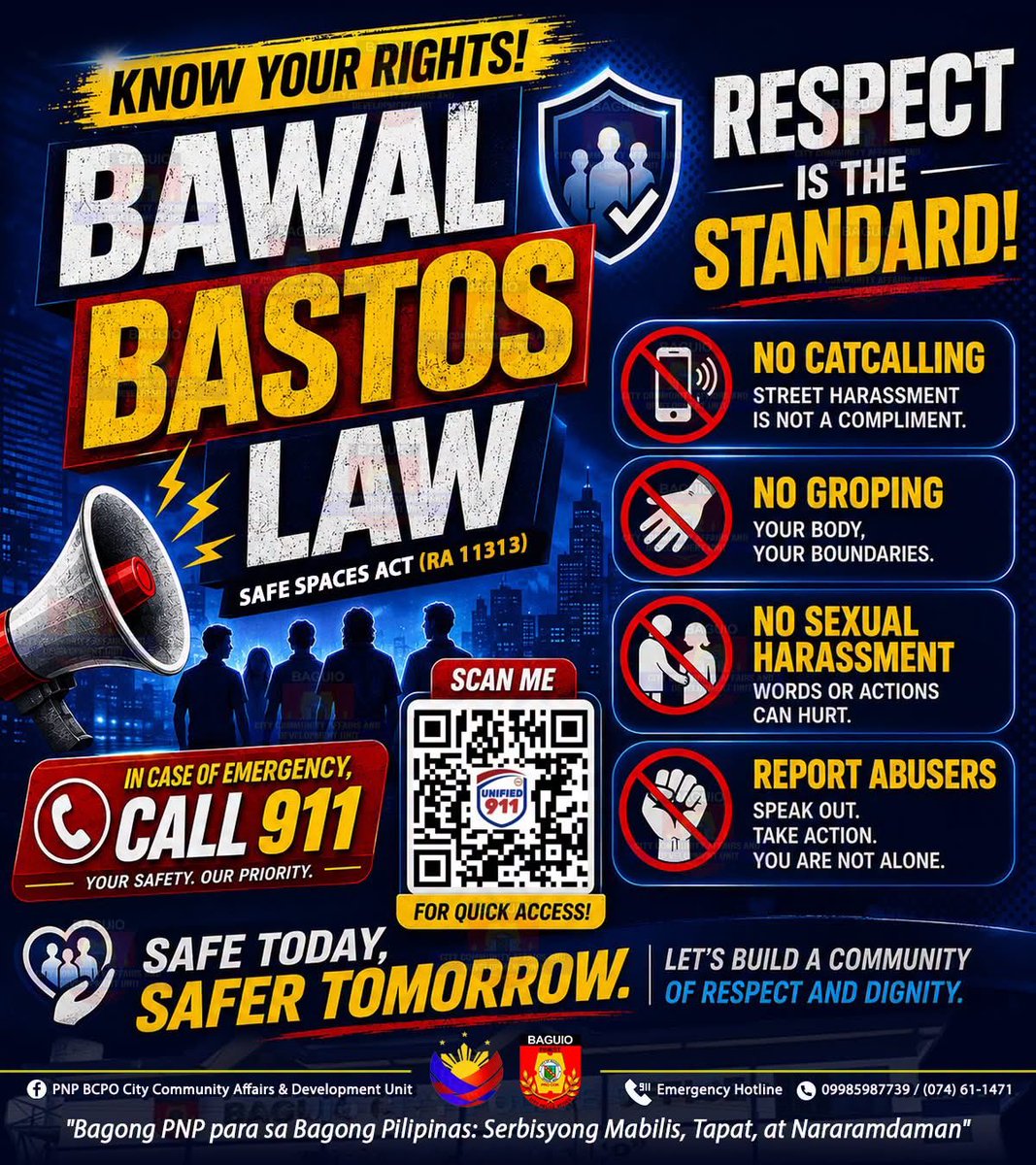 PNPBaguio's tweet photo. 🚨 𝗡𝗢 𝗘𝗫𝗖𝗨𝗦𝗘. 𝗡𝗢 𝗦𝗜𝗟𝗘𝗡𝗖𝗘. 𝗡𝗢 𝗧𝗢 𝗛𝗔𝗥𝗔𝗦𝗦𝗠𝗘𝗡𝗧. 🚨

#procar https://t.co/yY2xqkr6Jo