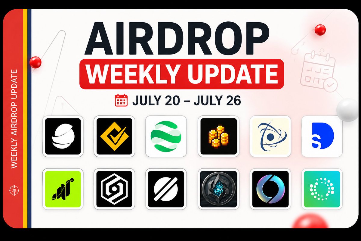 9Xvenom's tweet photo. 🚨 Weekly Airdrop Update (July 20 – July 26)

Several major projects released important updates this week. If you're participating in these campaigns, here's what you need to know:

1. @auraprotocolorg 

→ AURA ZERO Epoch 1 ends August 8 
→ Snapshot will determine eligibility
→ Stay active and avoid Sybil behaviour 

2. @awarizon

→ Testnet has surpassed 20,000 wallets
→ NFT Marketplace is launching soon
→ Keep completing tasks and earning points

3. @dappOS_com

→ Airdrop registration remains open
→ Deadline: August 2

4. @playcambria

→ TGE scheduled for August
→ $RSGP airdrop confirmed

5. @dac_chain 

→ Airdrop & Grant allocation increased From 5% → 7.5% of the supply

6. @DustswapOnBase 

→ New quests are live
→ Earn up to 26,000 additional PP

7. @grass 

→ Stage 2 rewards are now available Check your eligibility and claim

8. @orbinumnetwork 

→ Testnet completed a strong first week 
→100K+ blocks 
→ 20K+ transactions
→ Seed Sale is now open at $0.014

9. @OrbitionNetwork

→ $OBN token utility has been revealed

10. Shard Legends

→ $SLCW airdrop scheduled for August 5

11. @soneium × @StartaleGroup

→ Score Season 12 ends July 30
→ STAR Points system updated

12. @SwarmBase

→ $SWARM airdrop confirmed

📌 Don't miss deadlines this week. Small updates like these often have the biggest impact on final rewards.

Follow @9Xvenom for more crypto updates, testnets, waitlists, and airdrop opportunities.