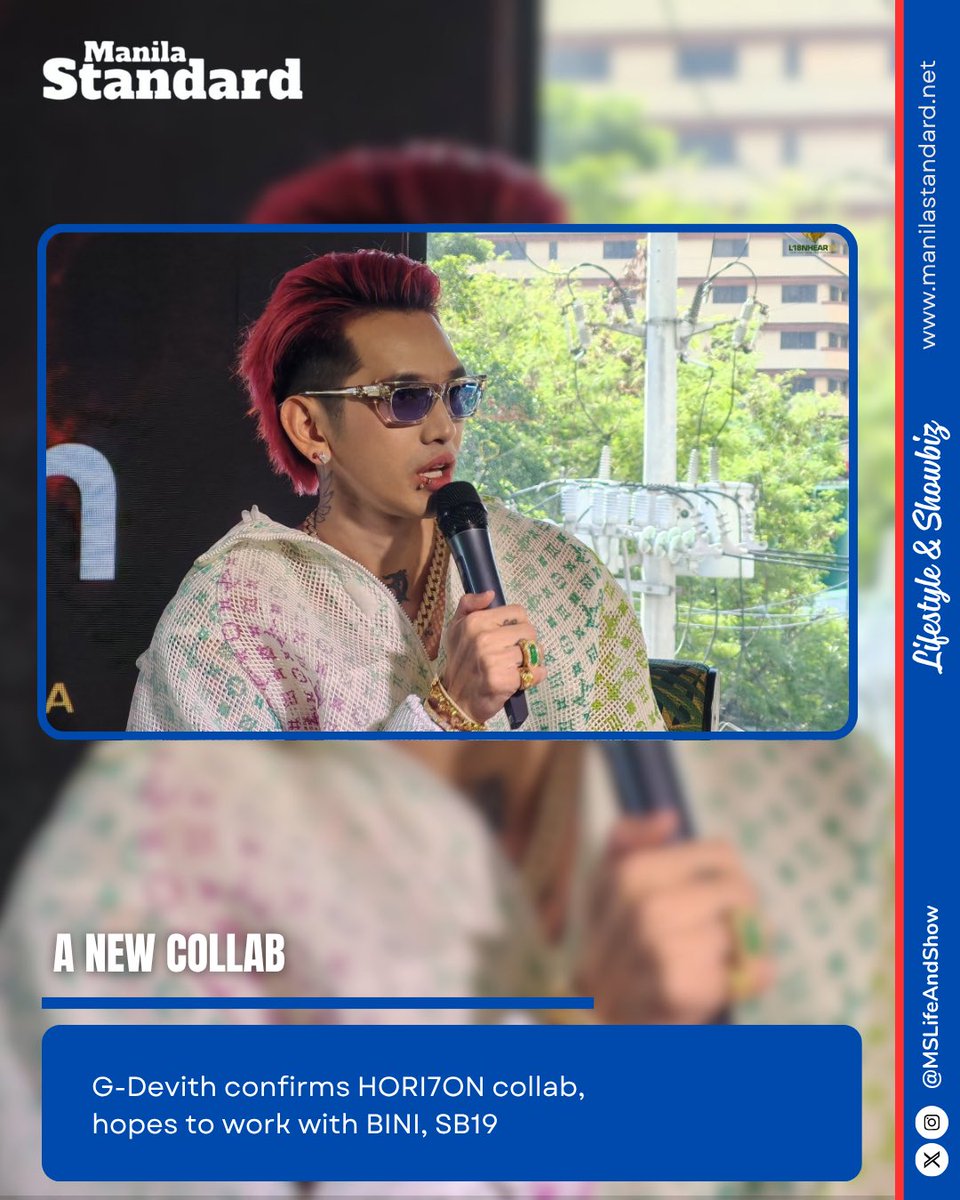 mnlstandardph's tweet photo. Cambodian singer-rapper G-Devith confirmed plans to release a collaboration with HORI7ON this year and said he hopes to work with BINI and SB19 in the future.

READ: https://t.co/APGhW07zgA https://t.co/LKZUUlrPe4