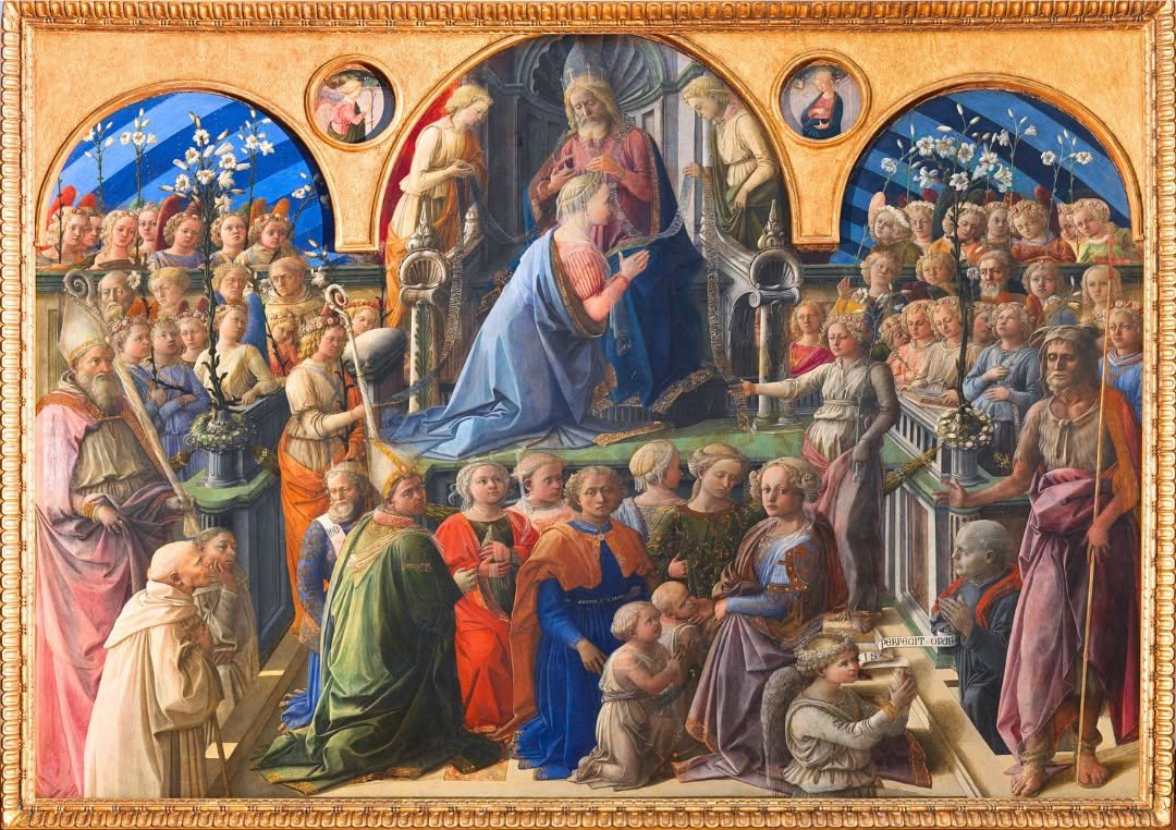 LaPaginaArte's tweet photo. Filippo Lippi, Incoronazione della Vergine, 1439-1447. Tempera su tavola, 200x287 cm. Firenze, Galleria degli Uffizi. https://t.co/M4P4ATPaZn