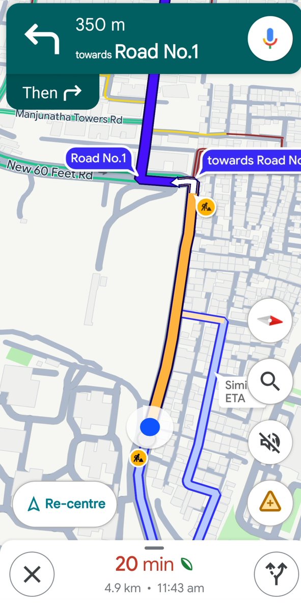 Praful_0666's tweet photo. @CYBTRAFFIC Sir, reminding you once again, though it shows orange color but there is full congestion here. 

@CMC_Offcl please close the potholes here too. 

Location: infornt of kohinoor towers towards sravya's alaya apartment https://t.co/UrwTtcnexu