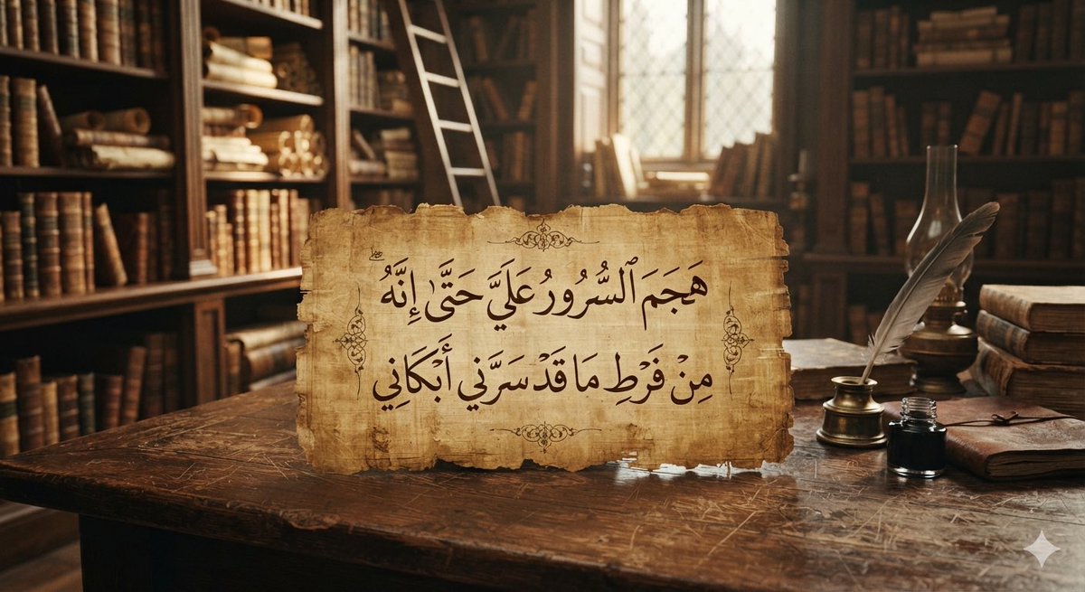 wqas1233's tweet photo. هَجَمَ السُّرُورُ عَلَيَّ حَتَّى إِنَّهُ
مِنْ فَرْطِ مَا قَدْ سَرَّنِي أَبْكَانِي https://t.co/Chu3K76cu0