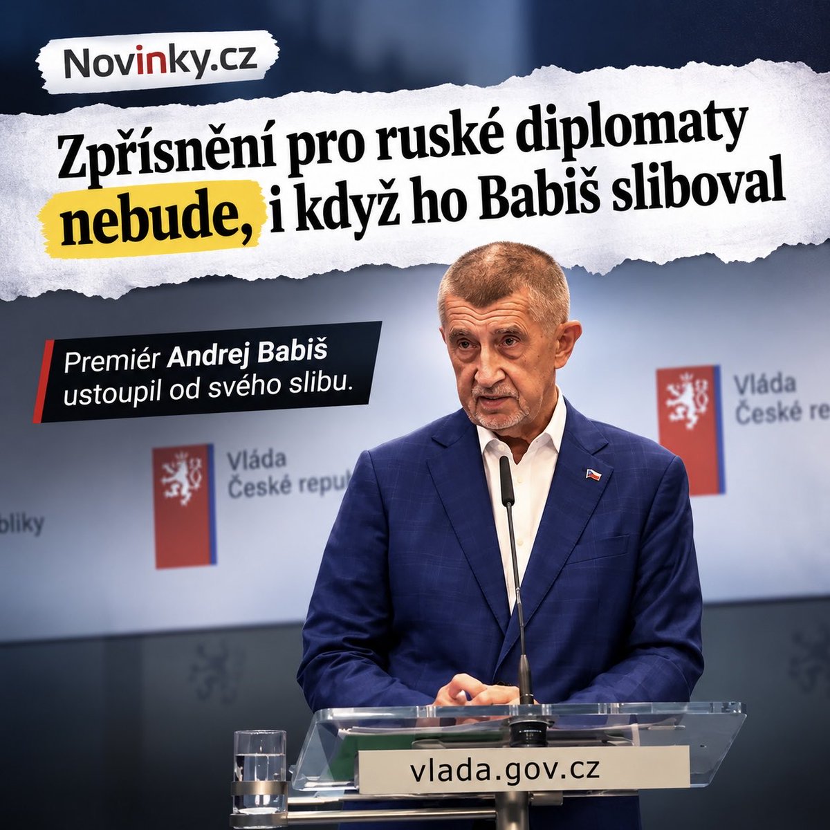 JanLipavsky's tweet photo. ⚠️Další ukázka neschopnosti vlády Andreje Babiše. V době, kdy je válka za rohem a Evropa čelí ruským hybridním hrozbám, Andrej Babiš nedokázal splnit vlastní slib a Petr Macinka🤡 stále není schopen předložit vládě návrh na přísnější režim pro pohyb ruských diplomatů. Vláda Andreje Babiše tak jde proti zájmům a bezpečnosti Česka.
