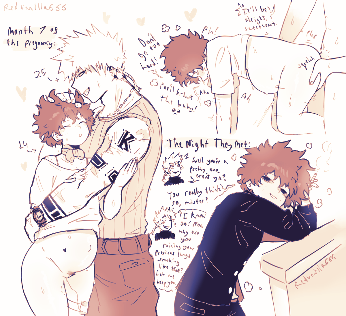 RedVanilla_666's tweet photo. Katsuki’s lil pregnant wife 🧡💚 https://t.co/7wx7HMARAC