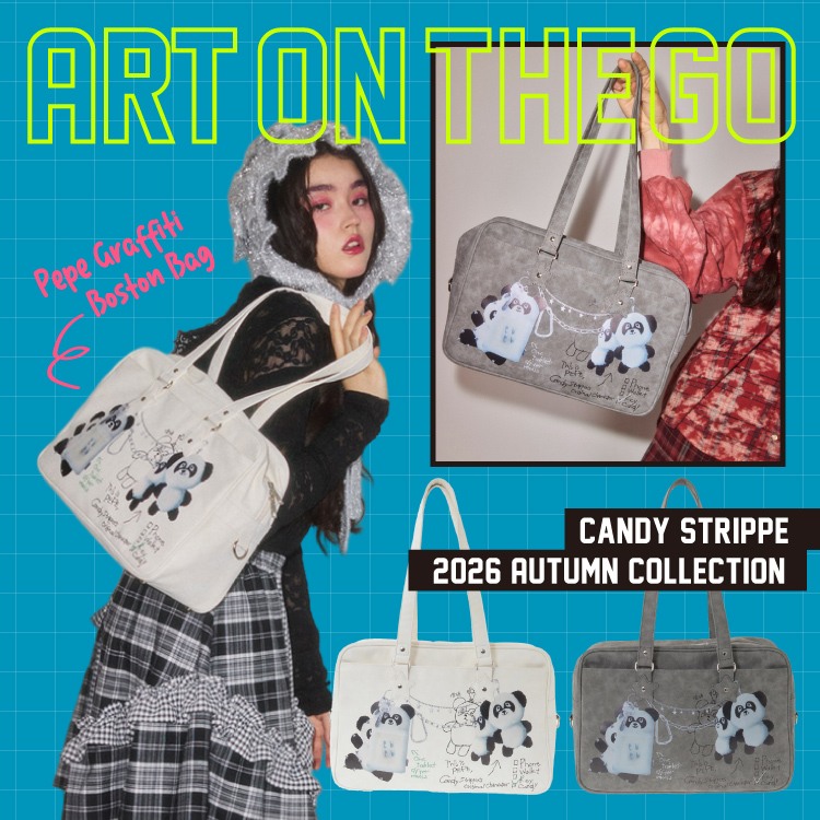 _candystripper_'s tweet photo. 💚ZOZOTOWN💚

＼ART ON THE GO／
アートを持ち歩くような感覚で楽しめる🐼💕
オリジナルプリントのボストンバッグ❣

存在感のあるグラフィックと
デイリーに使いやすいサイズ感◎
コーディネートのアクセントとして活躍💕
この機会に是非CHECK👀✨
▶https://t.co/SjwOgZqDGY https://t.co/d9C0OYoA31