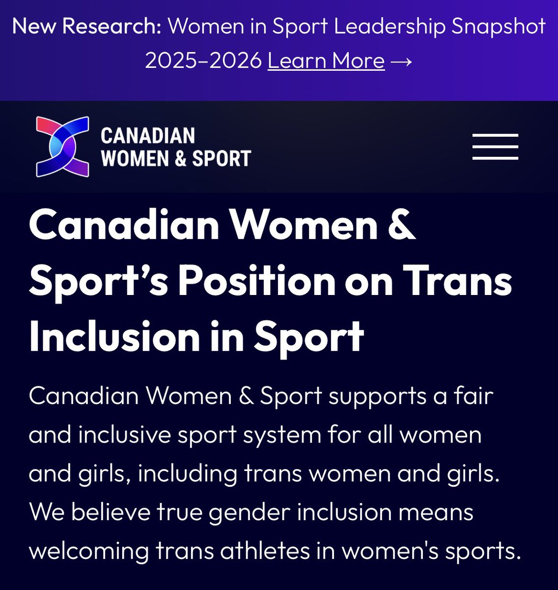 coachblade's tweet photo. Pretty clear that @vankayak disregards the dignity and safety for women and girls in #Sports.
 
I weep 😢 to say it but…
… he’s the perfect representative of Canada’s dystopia in sports policy. 🇨🇦

It began with the Canadian Centre for Ethics in Sports (CCES) in the 2010s and continues to this day with males competing n female competitions being promoted by these two organizations that *should be* standing up for #FairSport & #SafeSport for Canadian women as girls.

(1) https://t.co/G3wW6uyY5M (who are too captured to even have a X account)

(2) https://t.co/pIBwXEGiug (the only taxpayer entity strictly focusing on women’s sports) https://t.co/JWX4mQ5Ce7

These two organizations will someday be held to account. 
We will not forget how they have betrayed female athletes in #Canada 

#cdnpoli