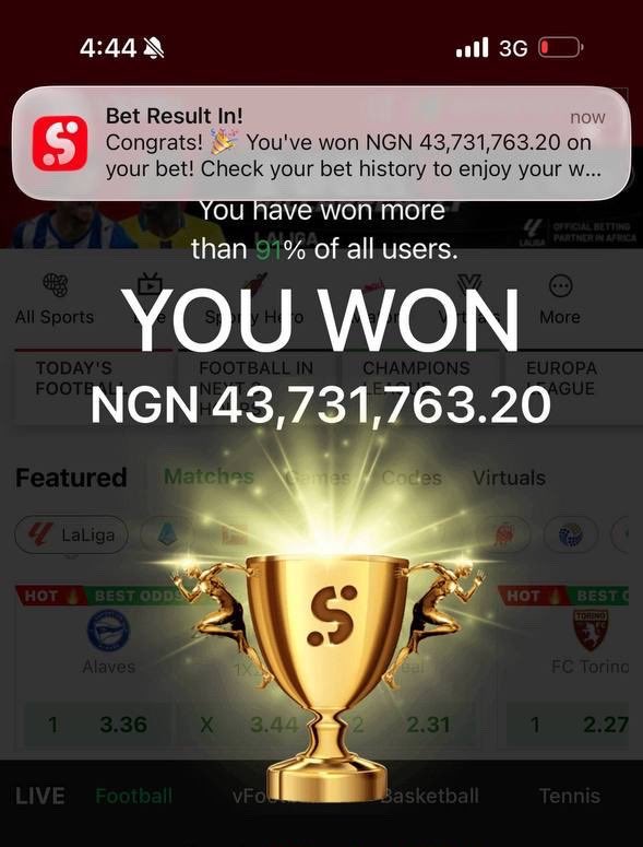 BOSSTIPZ22's tweet photo. 43.7M✅💥💯
Drop aza if  N50K is not too small
Crediting from first 199 likes and retweet https://t.co/Ek9QtgePsJ