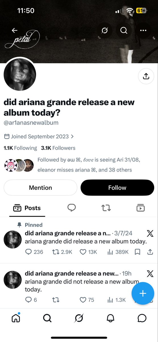 thankupeaches's tweet photo. i’m not sure why, but i just have an inkling that @ar1anasnewalbum is gearing up for a big one https://t.co/zSccx3tZdn