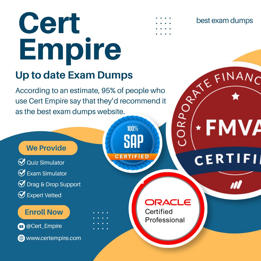 CertEmpire's tweet photo. Make every study session count.

Train for FMVA Certification with expert-reviewed practice questions, clear explanations and a realistic exam simulator from Cert Empire.

▶️ https://t.co/8FOzhprB2F 
🔵 https://t.co/vrwYE7y206 https://t.co/f3zauqhBym