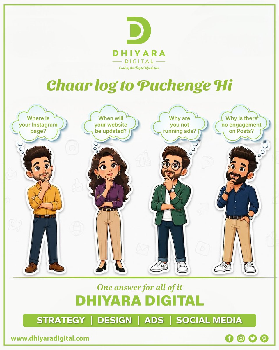 DigitalRanka's tweet photo. Chaar log toh puchenge hi..." 😅

❓Where's your website?
❓Why no engagement?
❓Why aren't you running ads?
Stop answering. Start growing with Dihyra Digital. 🚀
#BrandBuilding #SocialMediaMarketing #DihyraDigital https://t.co/FTn33f7b3d