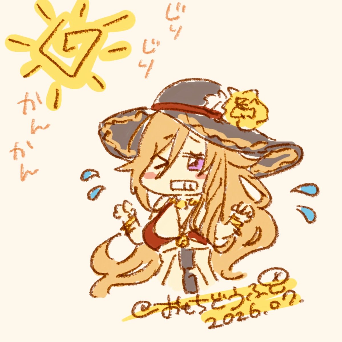 Hamster5656's tweet photo. クラバト応援イラスト🌟(*´-`)ﾉﾉ

ご本人も日差しも眩しすぎた…☀️💦

#プリコネＲ https://t.co/o8soYnmy1C