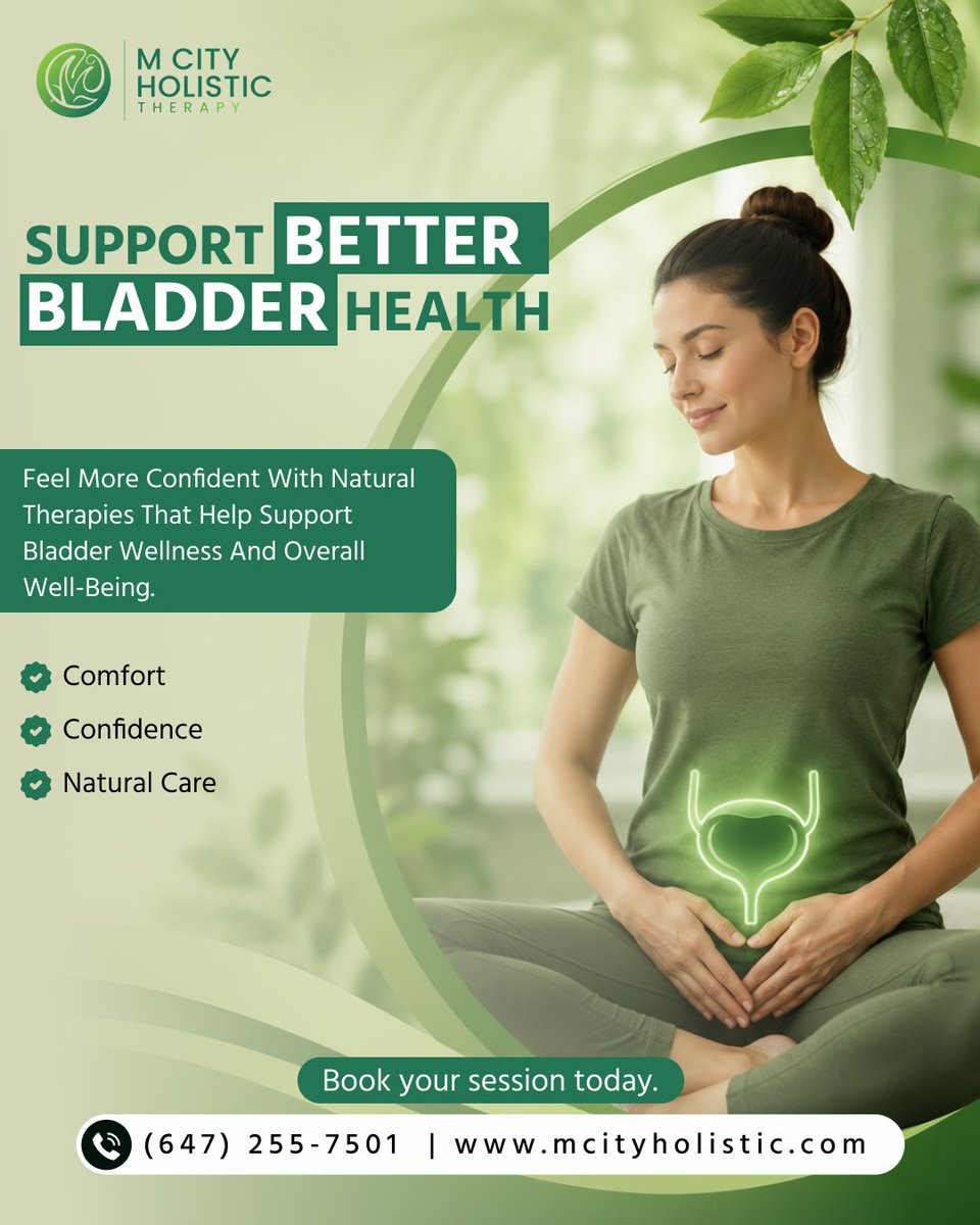 mcityholistic's tweet photo. Bladder concerns can impact your daily routine, confidence, and overall comfort, but you don't have to ignore them.

#BladderHealth #Acupuncture #NaturalTherapy #Cupping #Therapy #Hijama #MCityHolistic #Mississauga #Brampton #Toronto #Health #Wellness #Healing #Wellbeing https://t.co/RrEp7lNwXb
