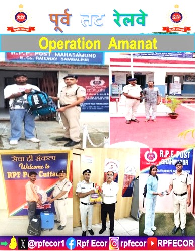 rpfecor1's tweet photo. "Keep your luggage with you! RPF/East Coast Railway retrieves passenger belongings worth ₹.89,000/- across East Coast Railway and reunites with their actual claimants on 27th July 2026.
#OperationAmanat @RPF_INDIA 
#RecoveredAndReturn https://t.co/UdzmZaoeB4
