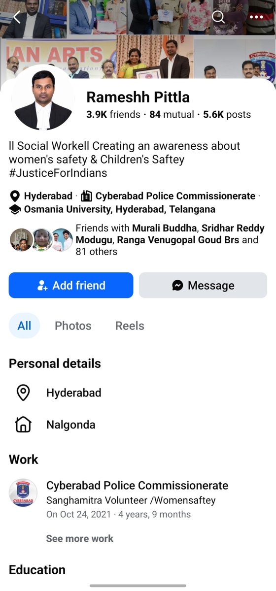 Nallabalu1's tweet photo. Bio lo Creating awareness on Womens Safety, Child Safety anta....

Comments emo womens pai nichanga...

@cyberabadpolice Mee Commissionerate lo work chestunnattu pettukunnadu.... Chusukondi koncham... https://t.co/coa6W3vHff