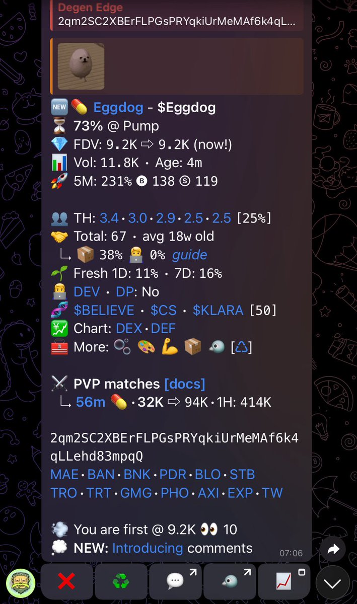 DegenEdge_'s tweet photo. Watch your e try on $EGGDOG
Gamble for now 
Ca#

2qm2SC2XBErFLPGsPRYqkiUrMeMAf6k4qLLehd83mpqQ https://t.co/CdH8PRULAb