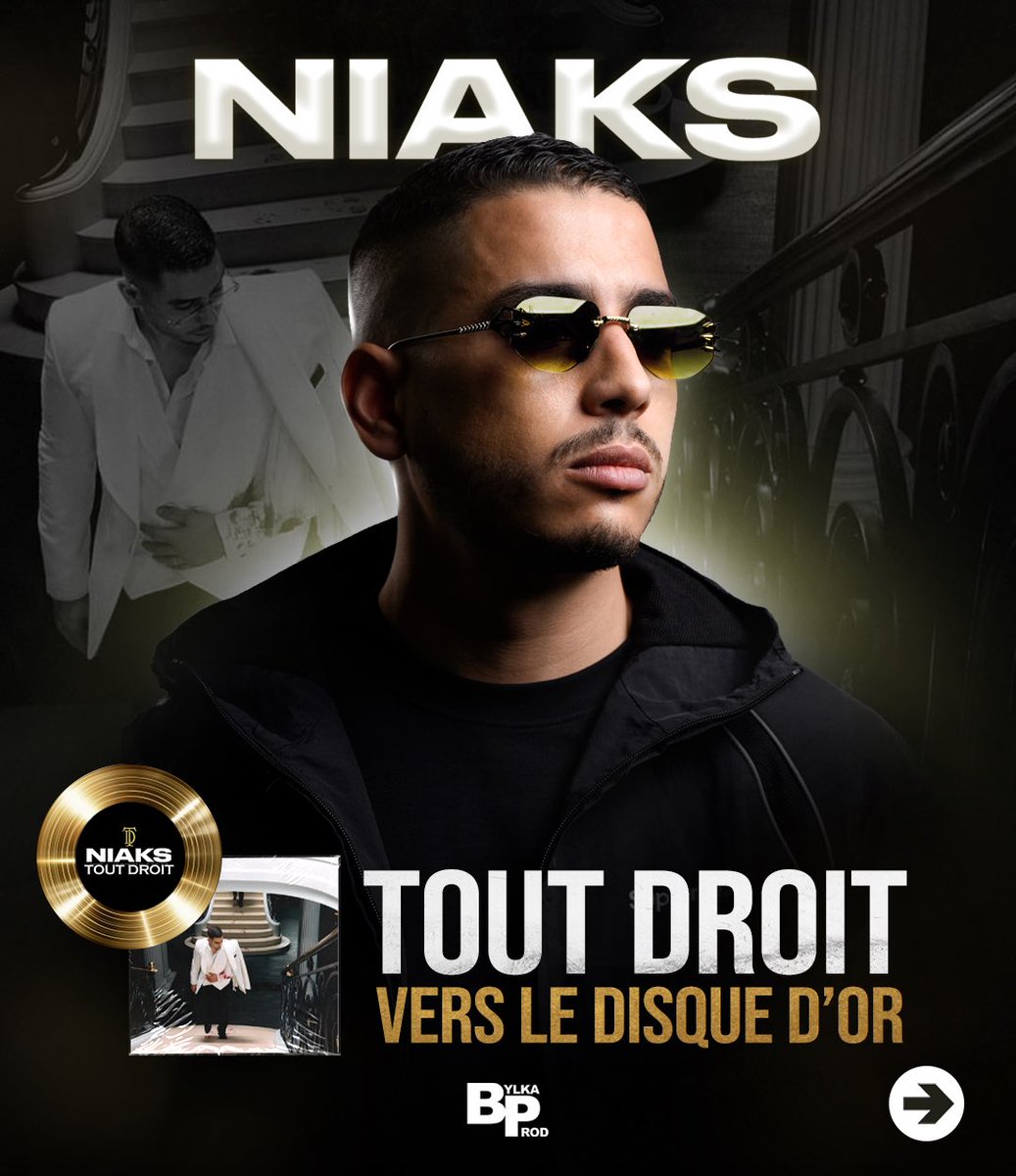 LabelBylkaProd's tweet photo. Focus sur TOUT DROIT 👀✍🏼

1 an après, maintenant certifié disque d’or ! 

@niaks78officiel #disquedor #rapfrancais #bylkaprod https://t.co/Arfdsuf5zR