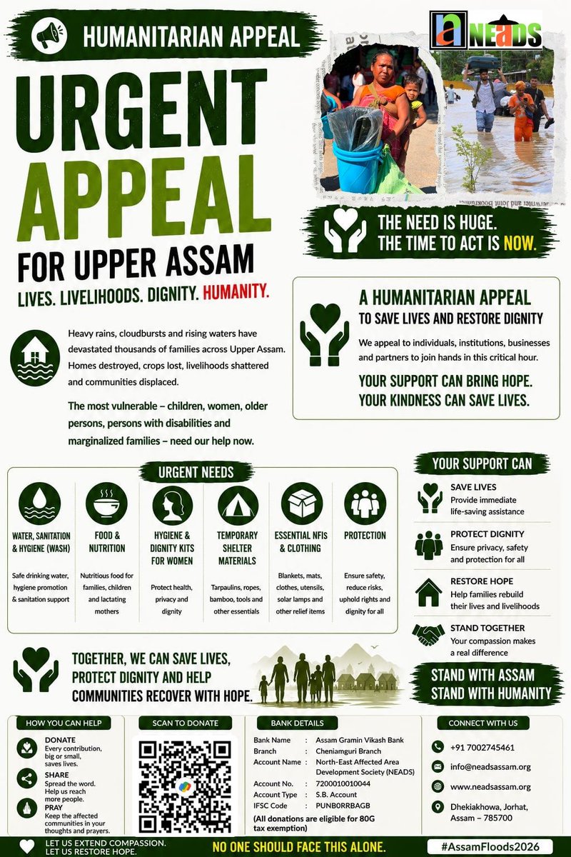 InCrisisRelief's tweet photo. #HelpNeeded
#AssamFloods2026
#HelpAssam https://t.co/5r22K1bgvQ