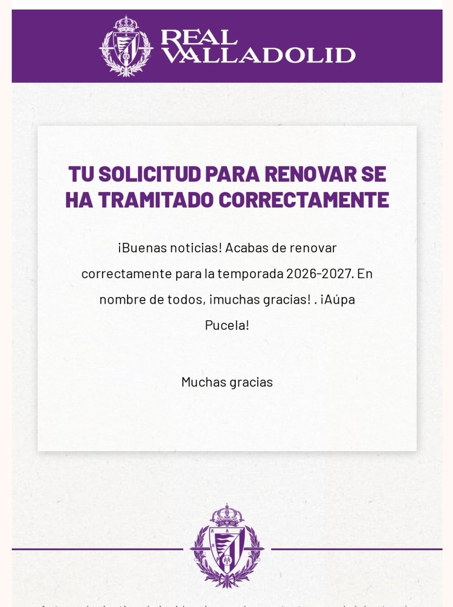davidmartinezpa's tweet photo. Otro año mas, @realvalladolid. https://t.co/bjYEhCRSxJ