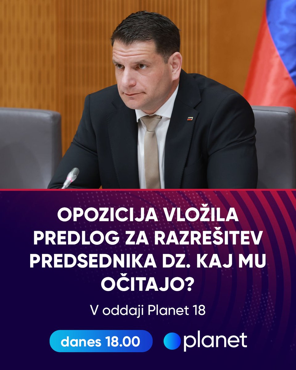 PlanetTV's tweet photo. V Planet 18 ob 18.00 na Planetu: Opozicija vložila predlog za razrešitev predsednika DZ Zorana Stevanovića. Kaj mu očitajo, kaj jim odgovarja? https://t.co/Mp6DHEzJEQ