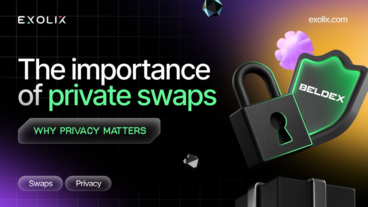 exolix_com's tweet photo. 🛡️ Public blockchains bring transparency, but that doesn't mean every financial move should be easy to track.

In our latest article, we explore why privacy-first infrastructure and private swaps go hand in hand, together with @BeldexCoin.

Read more: https://t.co/odatGJtkSJ https://t.co/EeGAbpjhXk
