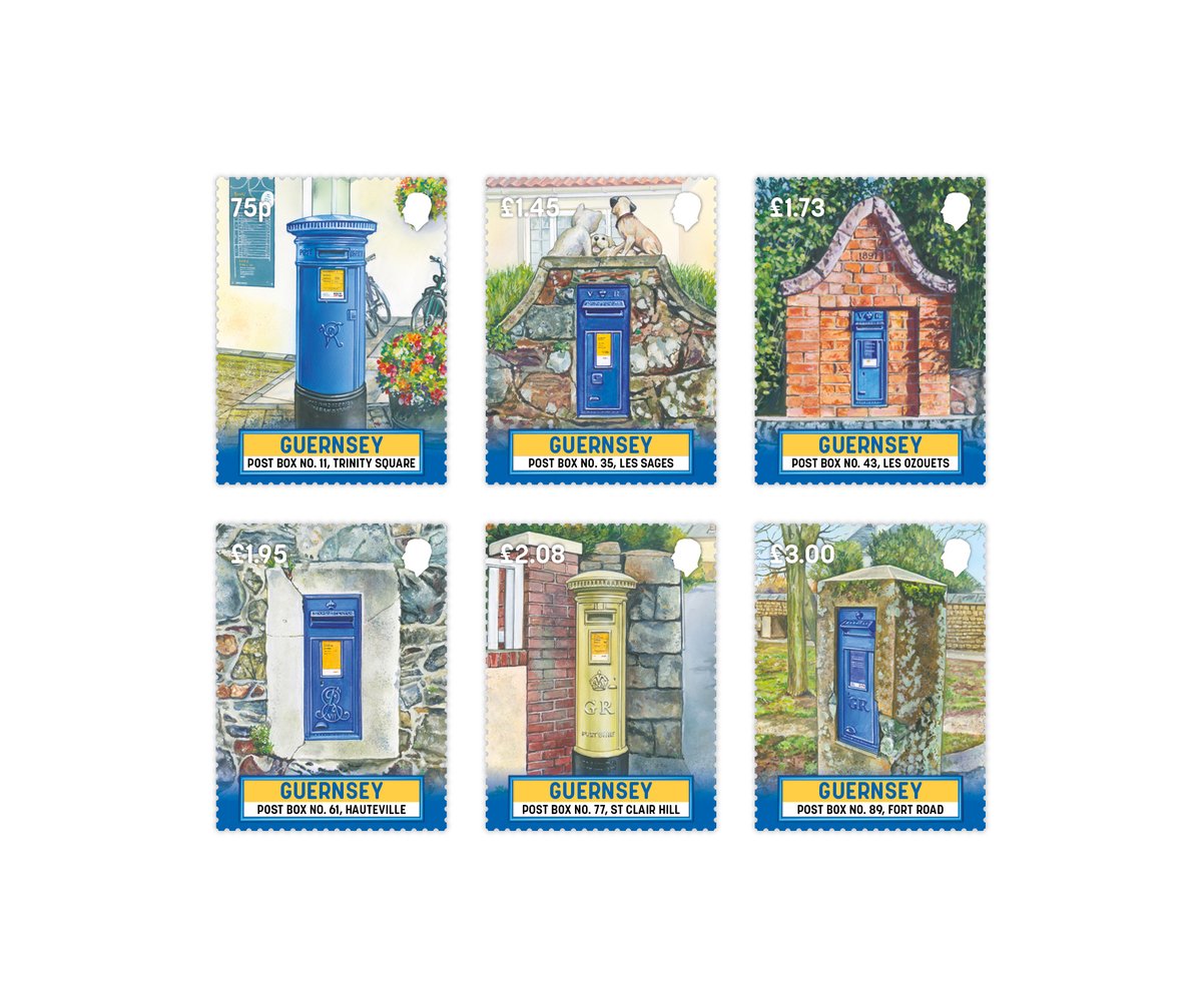 guernseystamps's tweet photo. 2026 marks the golden anniversary of the @lbsg1976 

Founded in 1976 by a group of passionate enthusiasts, the LBSG has spent five decades researching and recording #post #boxes across the British Isles. Today, they've documented over 115,000 post boxes, capturing their designs, locations and the stories they tell about our postal past.

These #Guernsey #stamps depict a selection of the island’s own post boxes, each one with its own story to tell #heritage #hobbies #post #letters