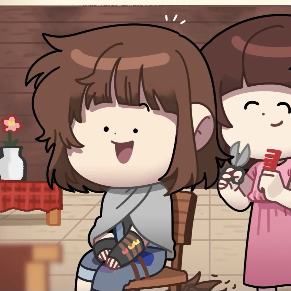 tomorrow_141's tweet photo. 아가앞머리 뜰이 너무 귀여워서 앞머리 사이로 딱밤 때리고 도망가고 싶음 (*・・)σ https://t.co/mrSZkv891M