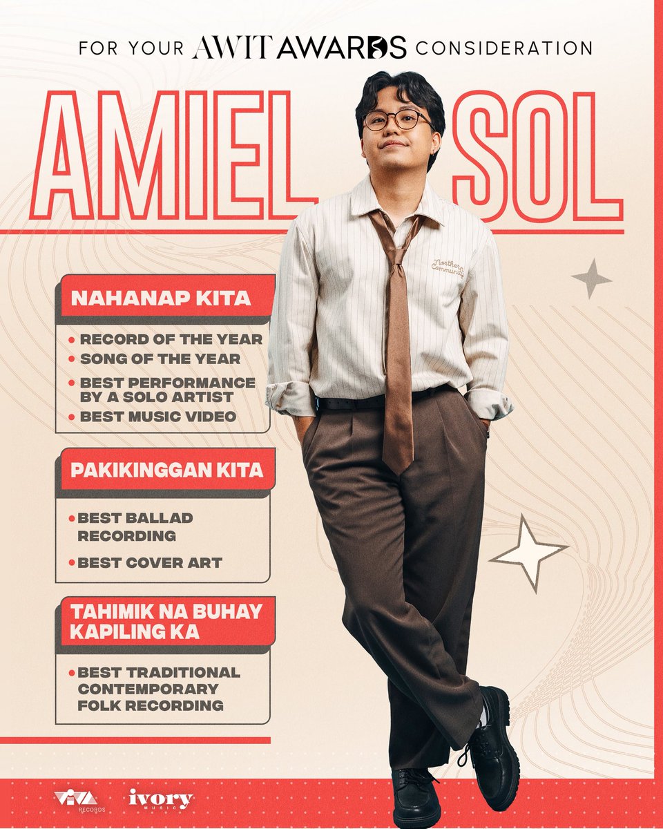 IvoryMusicPH's tweet photo. Amiel Sol — For your @awitawards consideration.
Official entry to the 39th Awit Awards.

#AmielSol #39thAwitAwards #AwitAwards https://t.co/dTGH15cRQq