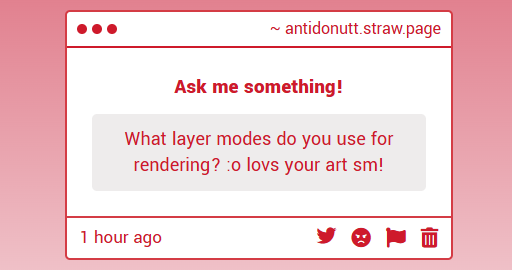 ItsDonutAgain's tweet photo. The 3 layer modes I mainly use are Multiply, Overlay, and Screen. Multiply is for blocking in the overall light and shadow, Overlay to punch up the colors in illuminated areas, and Screen for glowing effects. If the object has a really strong glow, I might add a Color Dodge layer https://t.co/MjlKPKqEsj