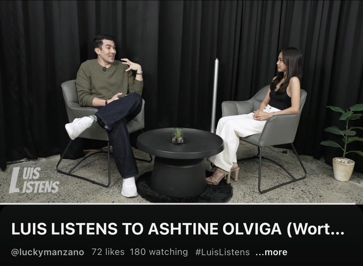 ashlingsofc's tweet photo. Luis Listens with our very own Nations Mutya, Ashtine Olviga 🤍

Live now on Luis Manzano’s YT Channel 🤗

🔗: https://t.co/yxdjdyKaMN

#AshtineOlviga https://t.co/UfmvVCZzpe