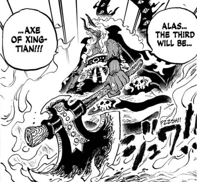WorstGenHQ's tweet photo. #ONEPIECE1189 
I know we all saw the 19 weapons in the Throne Room (or perhaps they are just symbols for the World Government's weapons), but what if the Donquixote Family's weapon was a gun? 

It was a key characteristic of Doflamingo, after all that’s how he shot Corazon and Law. 
Plus, we saw Imu turn his weapon into a gun to free Gunko. 

What if the Donquixote Family's weapon is a pistol?