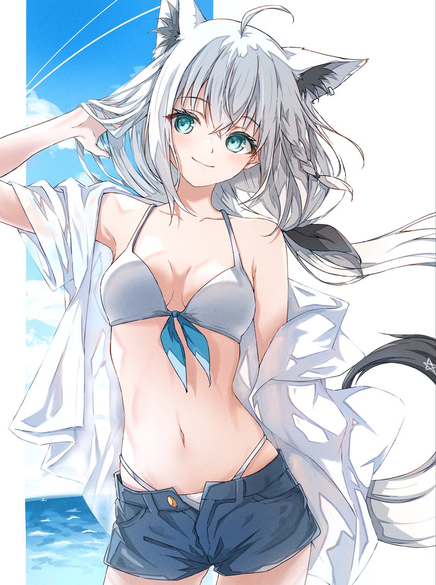 Non24873754's tweet photo. 水着🦊

 #絵フブキ https://t.co/zhDFOzUs3W