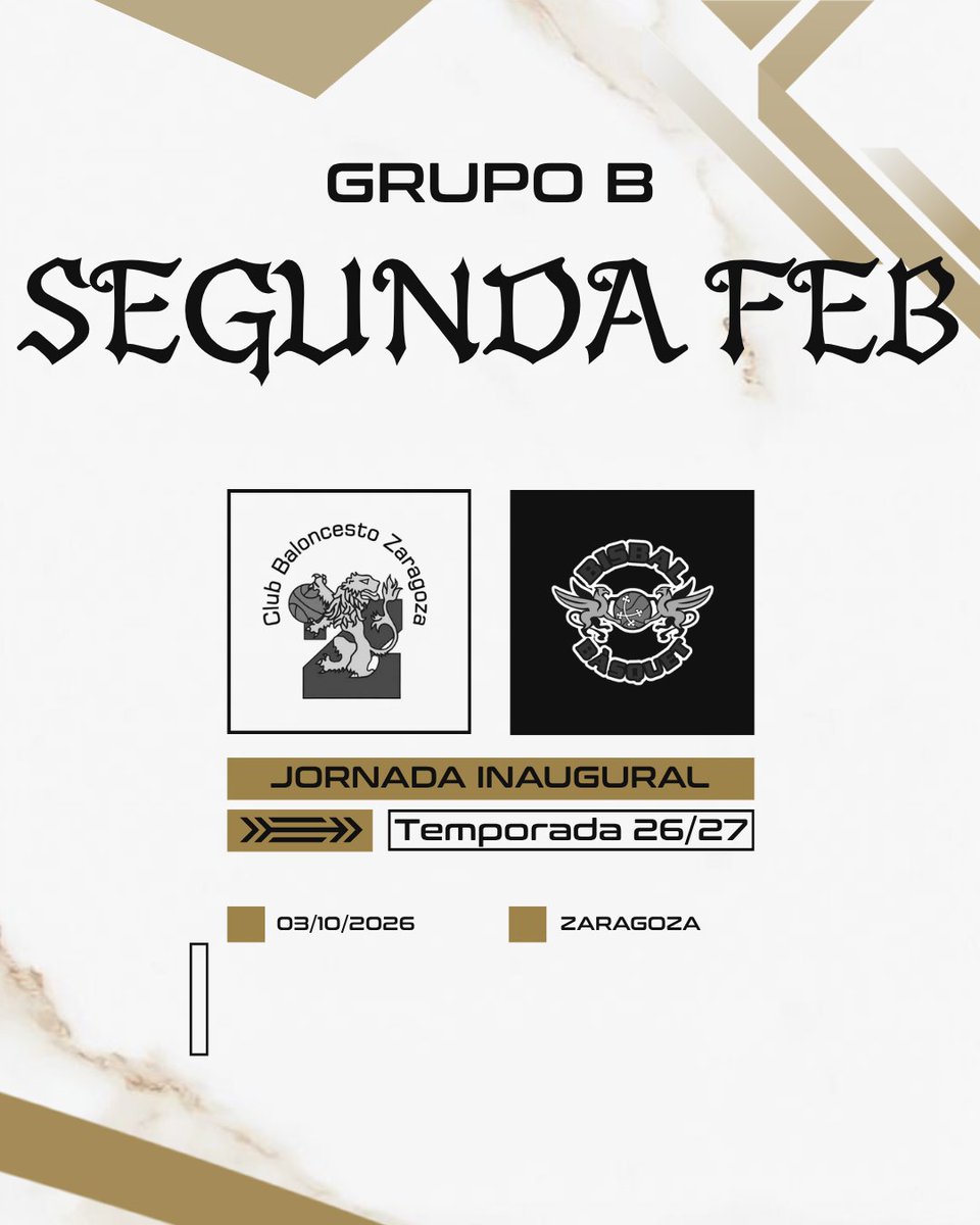 desde675's tweet photo. ¡CALENDARIO SEGUNDA FEB! 🏀🔥
​Hitos clave 26/27 para @cbzaragoza y @CBPHuesca :
​🚀 J1 (3 Oct): CBZ vs Bisbal / Llíria vs Peñas
⚔️ DERBI: 7 Nov (Huesca) y 20 Feb (Zaragoza)
💥 Huesca vs Logroño &amp; CBZ vs Cartagena
​¿Quién se lleva el derbi? 👀👇 https://t.co/U3hRgy1ihE