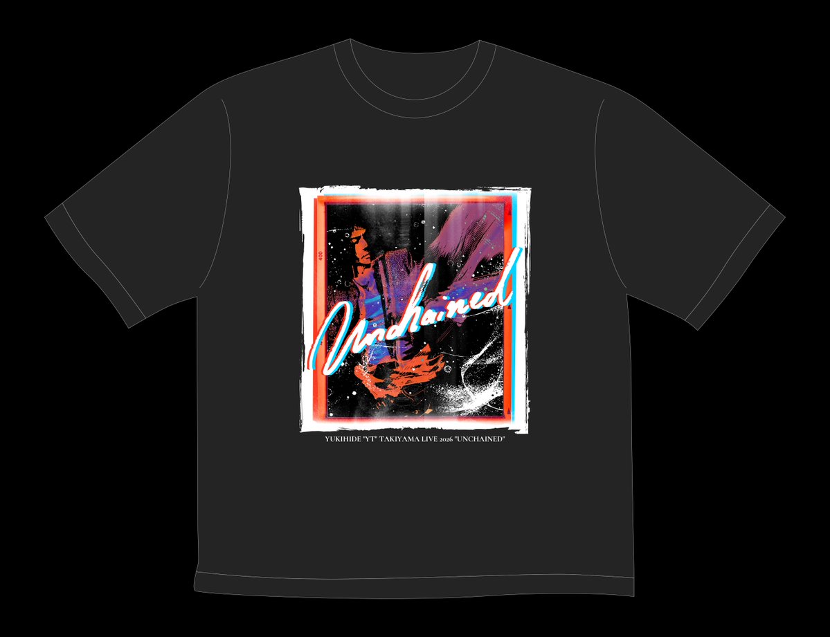 SonusNexus_'s tweet photo. YT LIVE 2026 UNCHAINED Official Goods
https://t.co/2bk0p7Uqv0

Unchained Tee / SUMI BLACK
オーバーサイズシルエットの5分袖Tシャツは、ドロップショルダーでリラックス感を持って着こなしたい1着。

デザインは、YT直筆の「Unchained」の文字をデフォルメされたアーティストフォトに重ねたアートなTシャツ。背面にはライブタイトルもプリント。