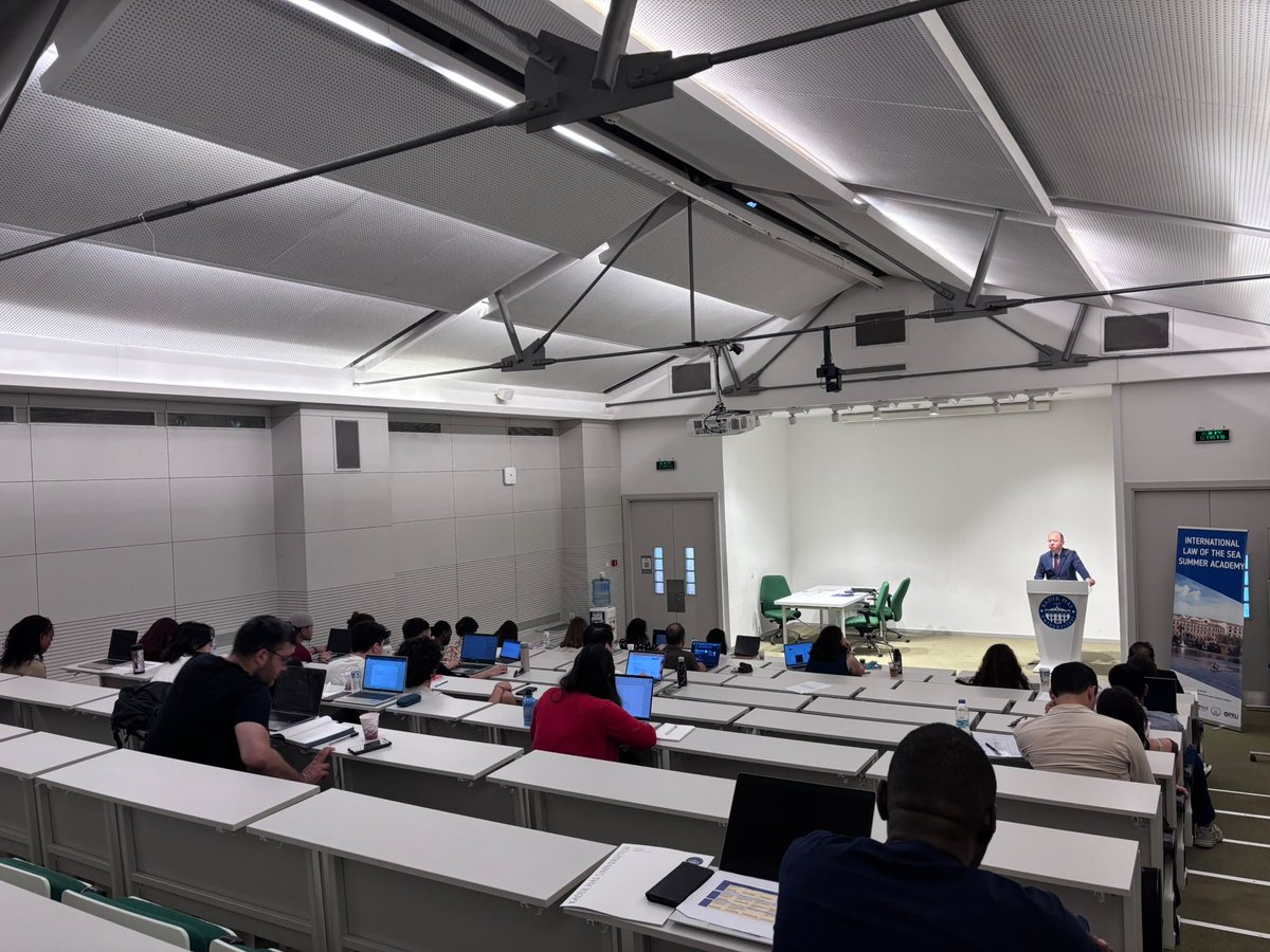 BogdanAurescu's tweet photo. Honored to speak again in #Istanbul at the 2026 session of International Law of the Sea Summer Academy organized by @khasedutr on the fascinating evolution of Sea-level Rise in International Law, including at #ICJ & #ILC. Excellent atmosphere, organization &students! @niluferoral https://t.co/s6kLf8VyMV