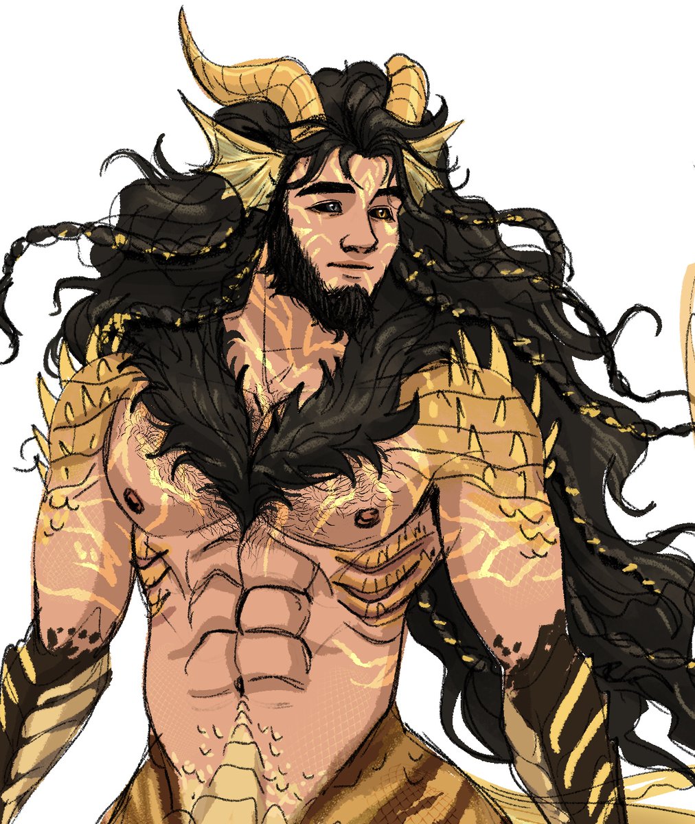 jdn1319's tweet photo. ᚲᛖᚾᚨᛉ if he is a sea creature? 💛🤎🖤
#OCㅤㅤ #originalcharacter #merman #hunk #golden https://t.co/jSHkYJBN0r