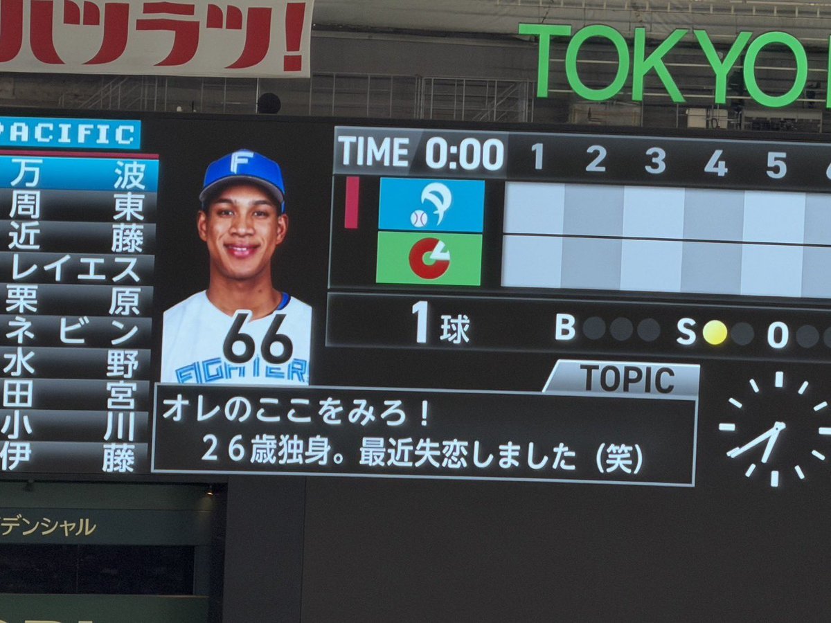 S8os3H's tweet photo. 失恋した万波大暴れ笑笑

#lovefighters
#マイナビオールスターゲーム2026 https://t.co/N33AWwpFQj
