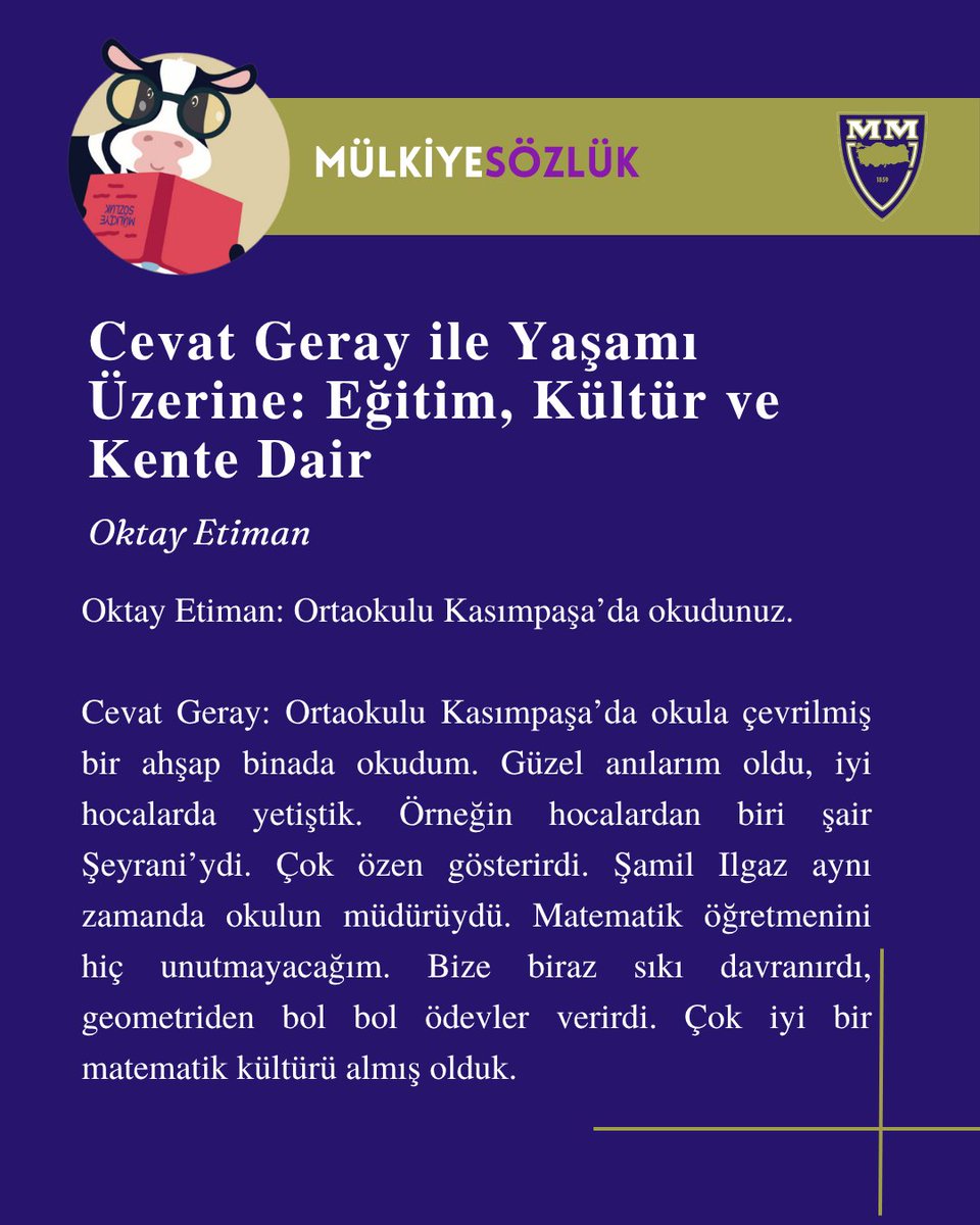 mulkiyeliler's tweet photo. Mülkiyeliler Birliği bünyesinde Oktay Etiman tarafından hazırlanan “Mülkiyeliler Belgeseli” için 2015 yılında Cevat Geray Hoca’mızla yaşamı üzerine yapılan söyleşiyi bir yazı dizisi olarak yayımlıyoruz.

Devamı için: https://t.co/hGX9Cm8bX2 https://t.co/b2PAtvCRiU