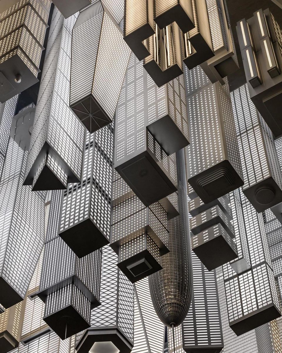 ArtBasel's tweet photo. When in doubt, look 🆙
⠀⠀⠀⠀⠀⠀⠀⠀⠀
If you're traveling through New York's Penn Station this summer, keep an eye out for Elmgreen and DragsetStudio’s ‘The Hive’ (2019), a fantastical inverted cityscape inspired by New York's iconic skyline. https://t.co/BK0YFw3L3z