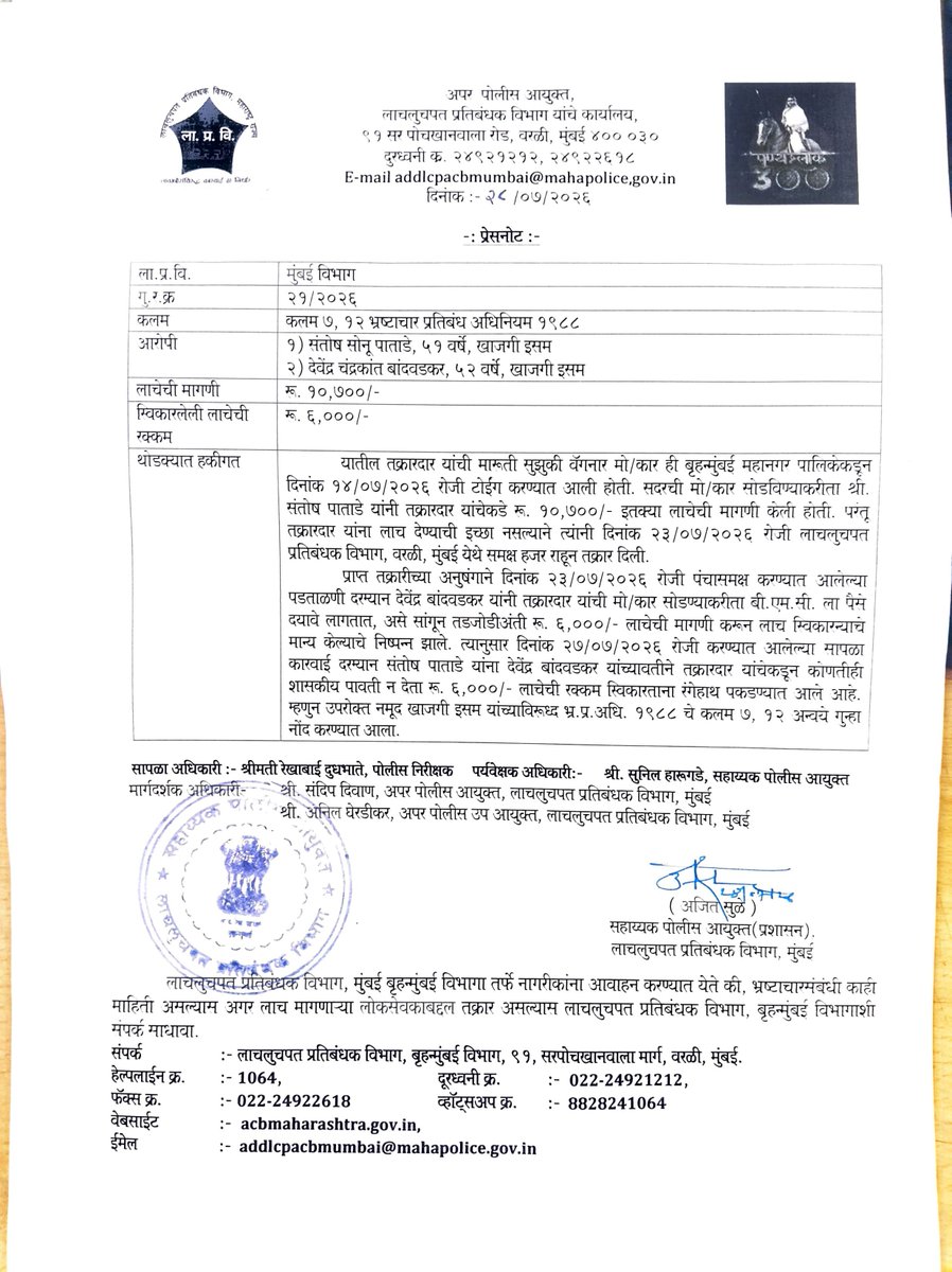 ACB_Maharashtra's tweet photo. https://t.co/Hr48snJidc