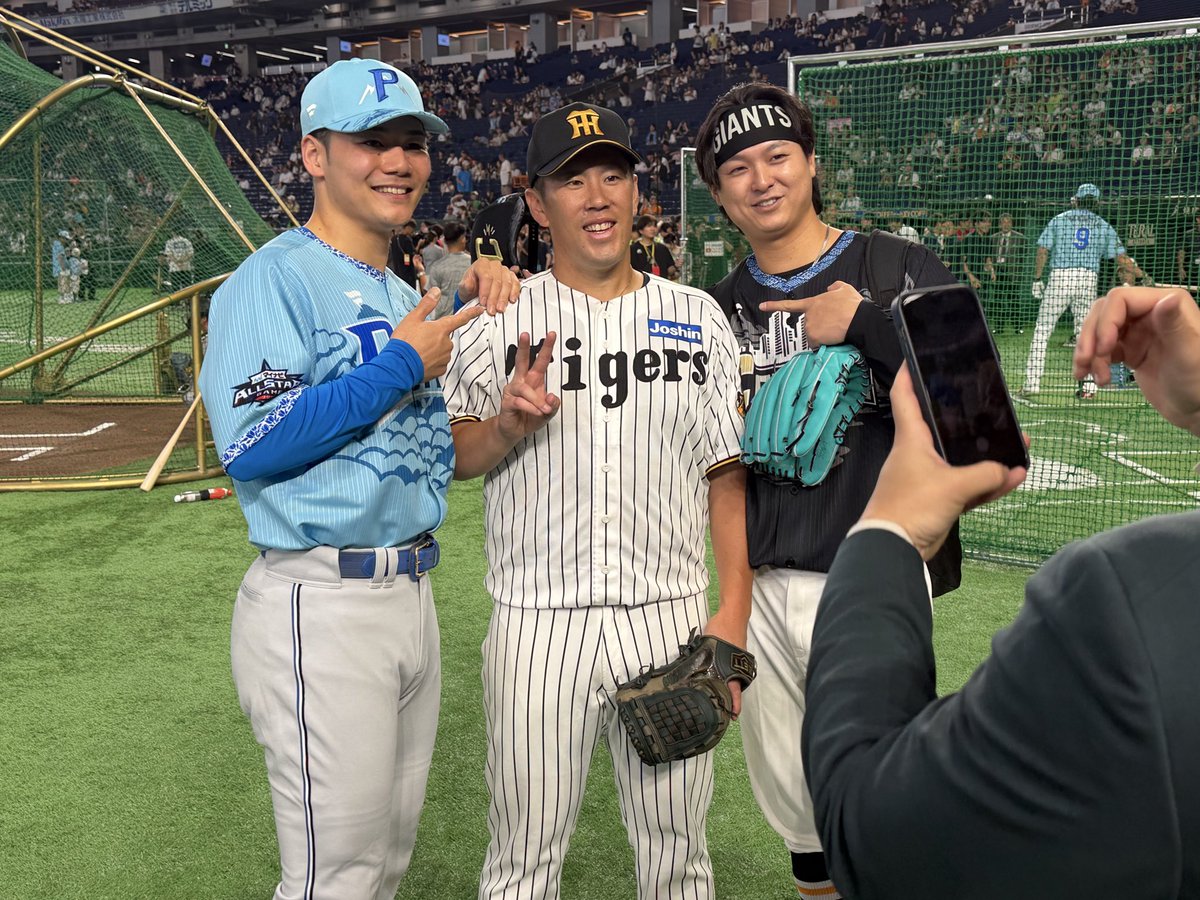 SnFighters's tweet photo. 【オールスター】
夢舞台で１７年ドラフトの１位、２位、３位が揃いました。
#清宮幸太郎 内野手
#西村天裕 さん
#田中瑛斗 投手
#lovefighters https://t.co/xoRxK8l8WX