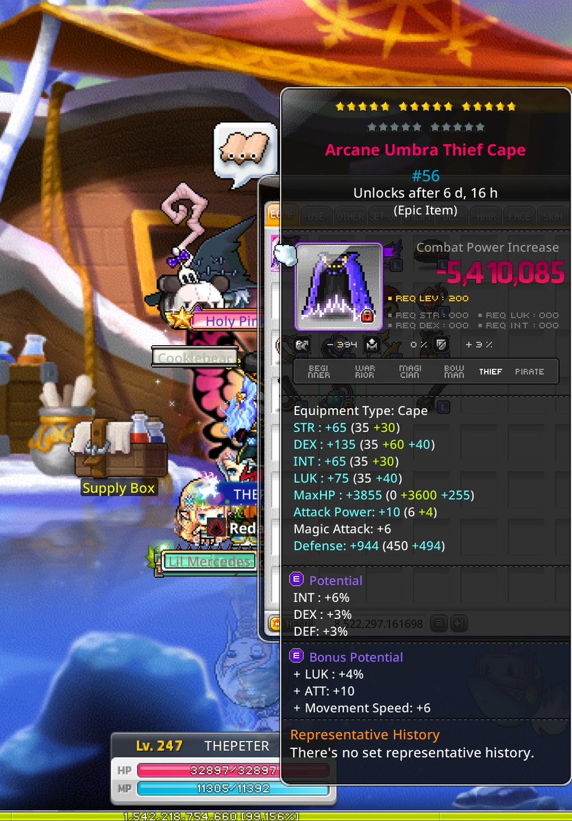 KohPaxson's tweet photo. This is my gear of my main. Did you notice something weird ?
Basically is i am still using part of Crynus Queen amour parts.
This is mainly to prevent me from overspending . Imagine this
your current Arcane gear is 17 star or 21 star. you decided to upgrade to 22 star and its bomb.
I believe most of us have hit this stage before and trying to rage tap it back to the level we have. which in result losing a lot in the process.
keep it simple upgrade one piece at a time set a goal. 21 star 17 star or 18 star and stop. if you plan to upgrade best is get a spare to prevent you from costing more.
P.S my cape is still 15 star waiting for my next week rewards to tap .
@MaplestoryU #MaplestoryU #Starforcing #upgrades