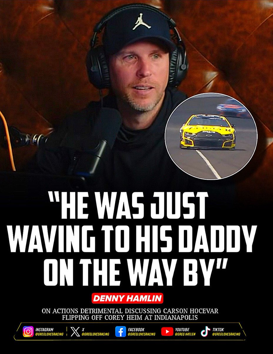 everyboylr's tweet photo. Hamlin said “I think he’s playing chess not checkers. He does dumb shit just to get people to talk about him when he finishes 9th place.” 

#nascar #nascarracing #dennyhamlin #carsonhocevar #indianapolismotorspeedway https://t.co/w7k5JJwwga
