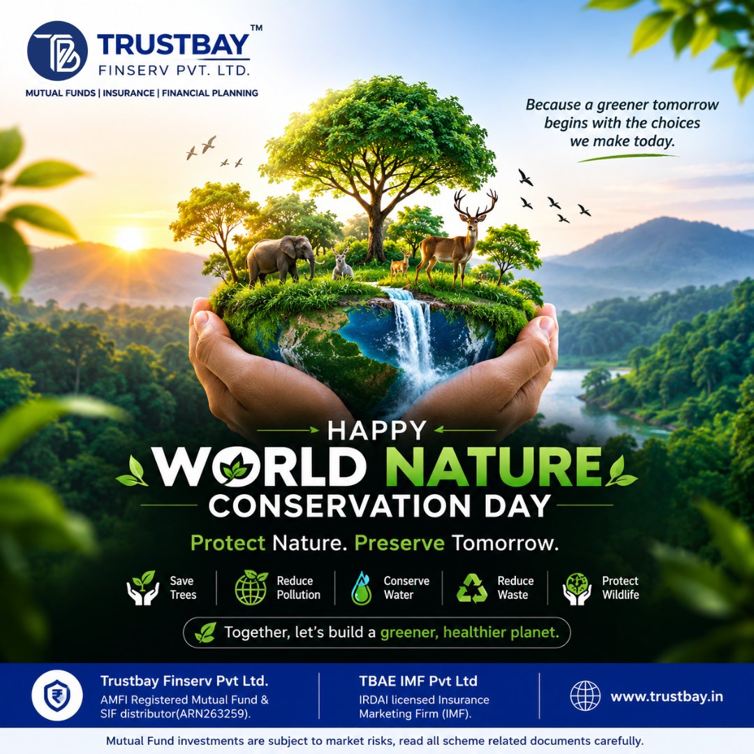 trustbayfin's tweet photo. 🌿 Nature gives us everything we need. It's our turn to give something back.

Every small step—planting a tree, reducing waste, conserving water, or protecting wildlife—helps build a greener future.

#WorldNatureConservationDay #Sustainability #Trustbay #TrustbayFinserv https://t.co/B7DtcZyVNN